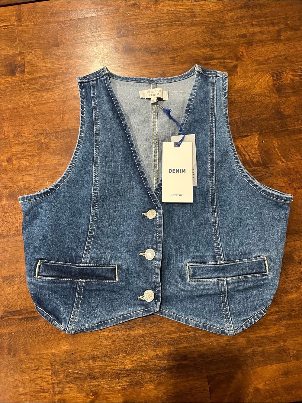 NWT Love Tree Denim Vest Top